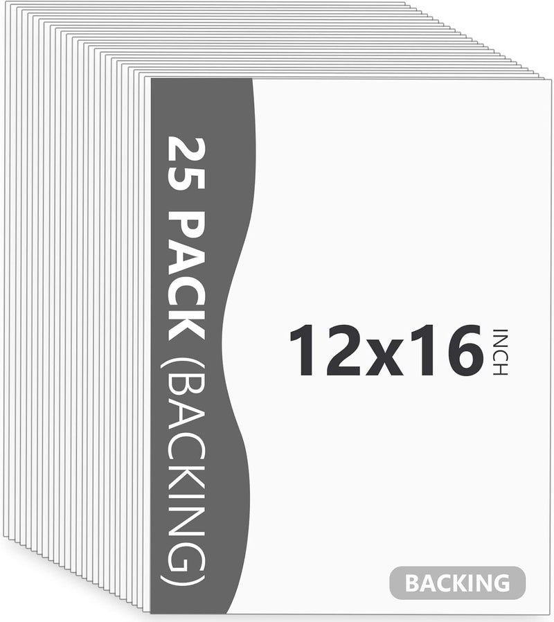Somime 25 Pack Backing Boards Only - 12x16 Uncut White Mats Matboards, Acid Free & White Core Backerboards, Ideal for Photos/Pictures/Prints/Frames/Arts - Image 1